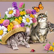 Схема вышивки «Котята»