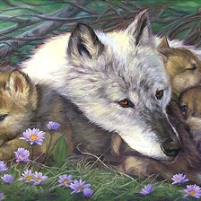 Схема вышивки «волки»