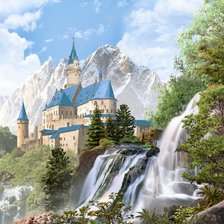 Схема вышивки «Замок у водопада»