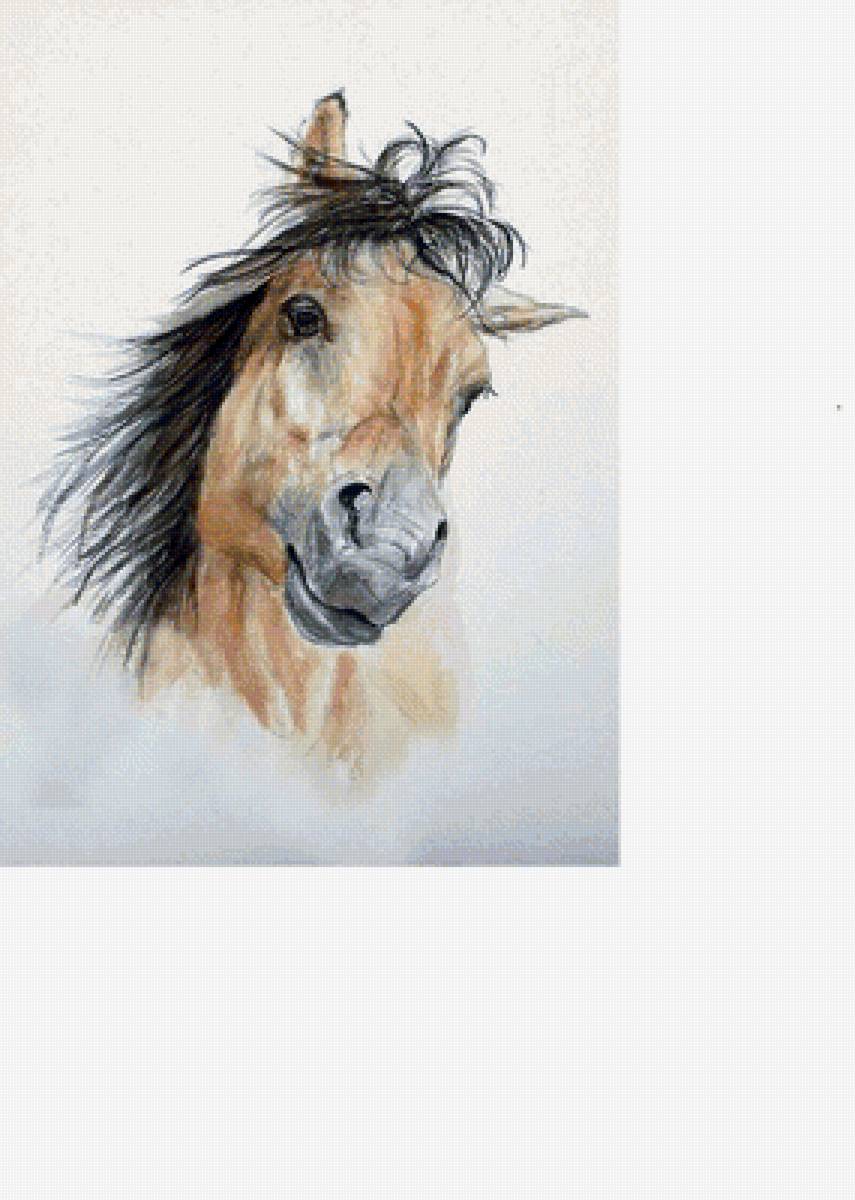 Влюблённая лошадь /размер 207 х 290 крестиков/ - животные, лошадь - предпросмотр