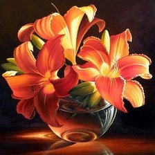 Схема вышивки «JARRON CON LIRIOS»