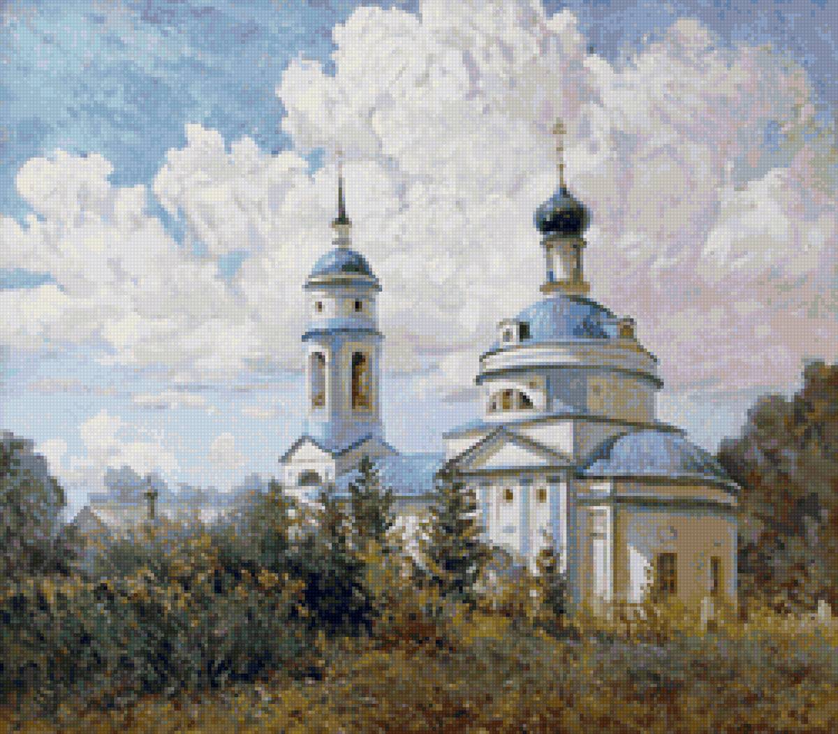 Свято-Спасский храм. - небо, пейзаж, церковь, лето - предпросмотр