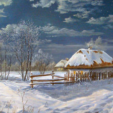 Схема вышивки «Село. Лунная ночь»