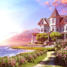 Схема вышивки «Домик у моря»