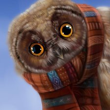 Схема вышивки «Сова в шарфике»