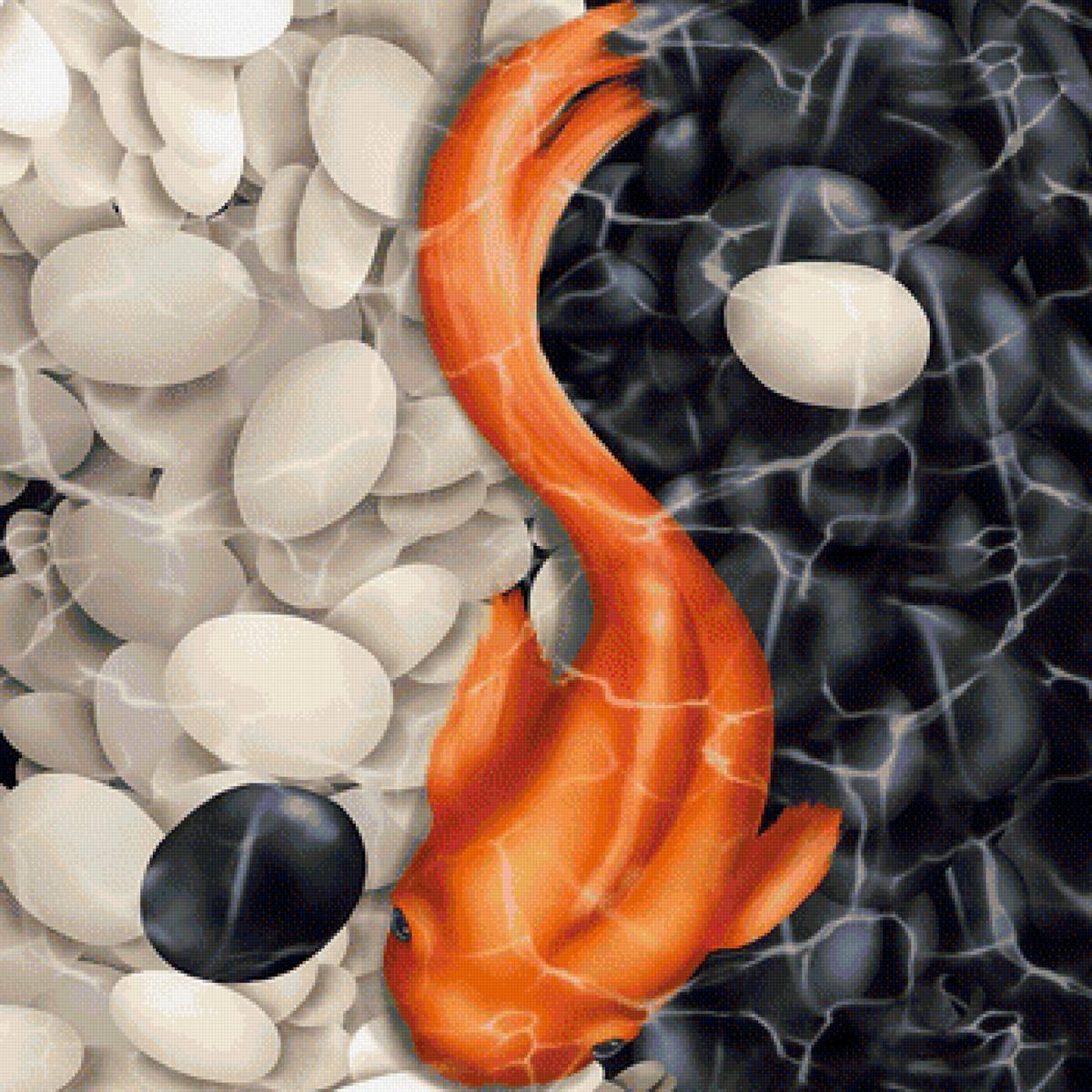 Инь янь - камни, рисунок, рыбка, инь янь - предпросмотр