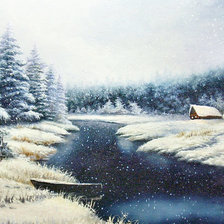 Схема вышивки «СНЕГ ИДЁТ Самбуров Олег Николаевич»