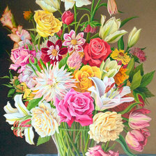 Схема вышивки «Букет в вазе»