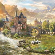 Схема вышивки «Замок в горах»