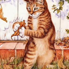 Схема вышивки «Рыжий кот»