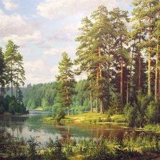 Схема вышивки «лес»