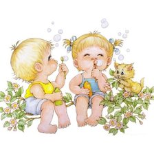 Схема вышивки «Мыльные пузыри /худ. Рут Морхед/»