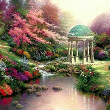 Схема вышивки «парк биседка»