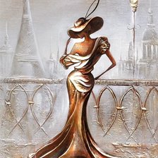 Схема вышивки «Дама в шляпе»