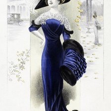 Схема вышивки «Дама в синем.»