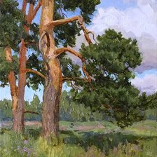 Схема вышивки «лес»