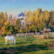 Схема вышивки «деревня»