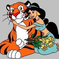 Схема вышивки «жасмин и тигр»