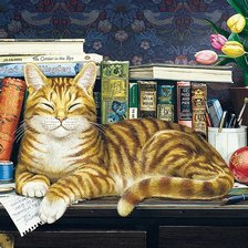 Схема вышивки «Спящий котик»