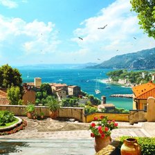 Схема вышивки «Город у моря»