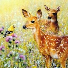 Схема вышивки «Олени»