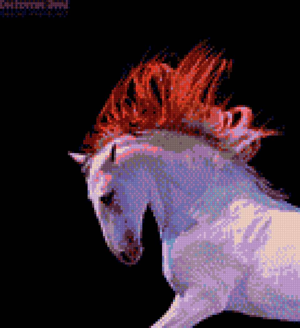 Радужная лошадь - лошади, кони, конь, люблю лошадей, грива, лошадь - предпросмотр