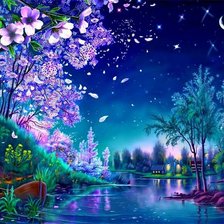 Схема вышивки «Ночь в дивном саду»