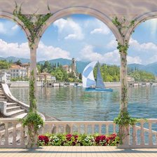 Схема вышивки «Город у моря»