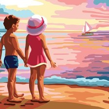 Схема вышивки «дети на пляже»