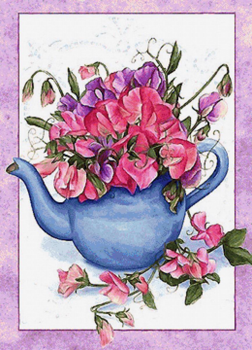 цветы в чайнике - предпросмотр