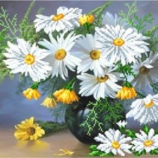 Схема вышивки «букет ромашек»