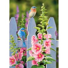Схема вышивки «Птички и цветы»