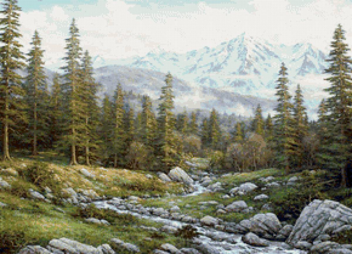 Хребет Аибга - сосны, пейзаж, горы, природа - предпросмотр