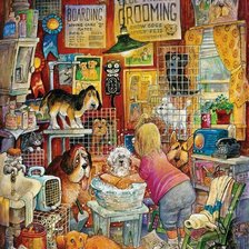 Схема вышивки «БАННЫЙ ДЕНЬ В СОБАЧЬЕМ ПРИЮТЕ»