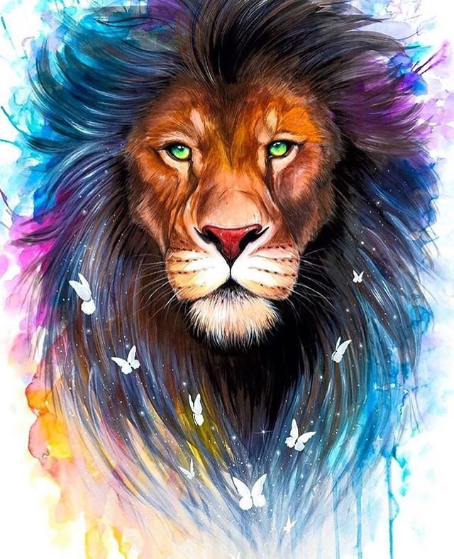 Лев - лев, рисунок, животные - оригинал
