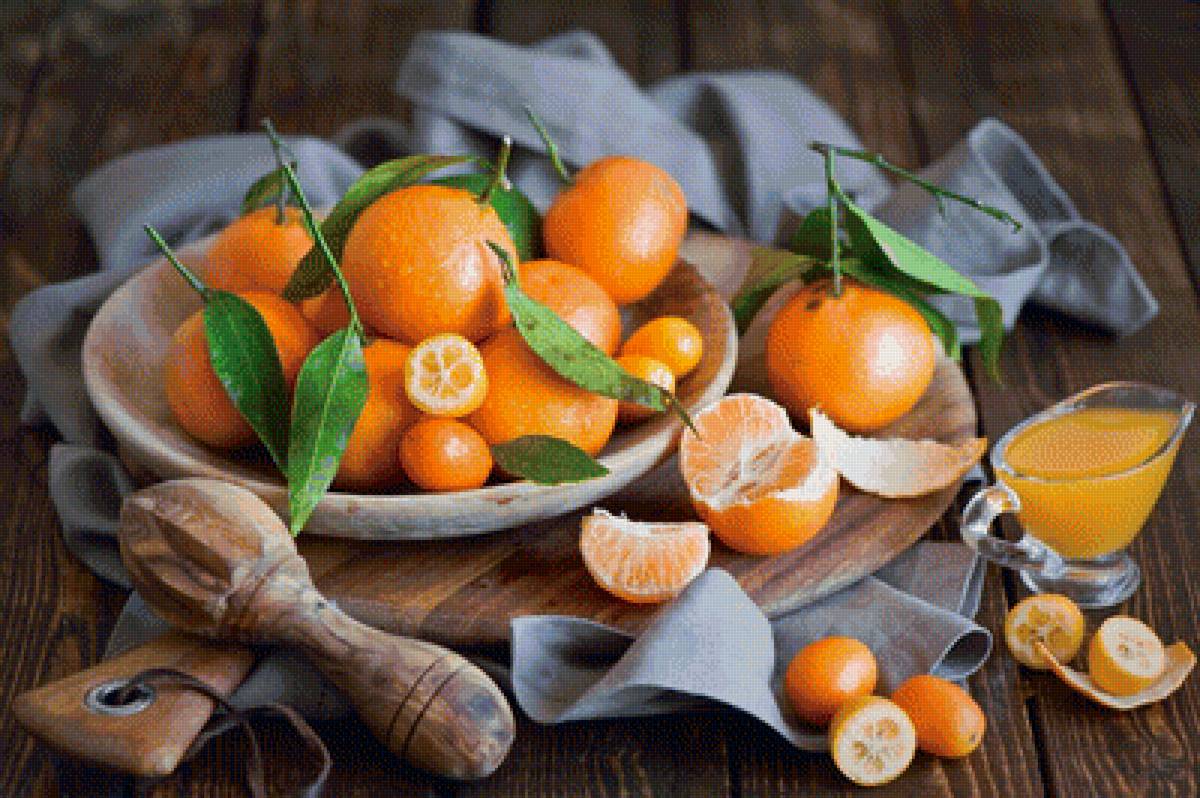 Мандаринки - цитрусовые, фрукты, натюрморт, мандарины - предпросмотр