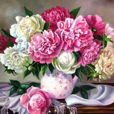 Схема вышивки «Пионы»