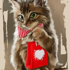 Схема вышивки «Котик»