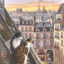 Схема вышивки «коты»