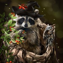 Схема вышивки «Енот»