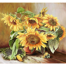 Схема вышивки «серия "Букет". Подсолнухи»