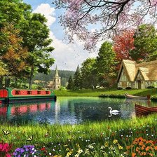 Схема вышивки «Пейзаж»