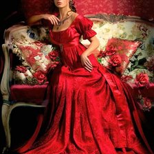 Схема вышивки «Леди в красном»