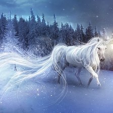 Схема вышивки «Единорог в ночи»