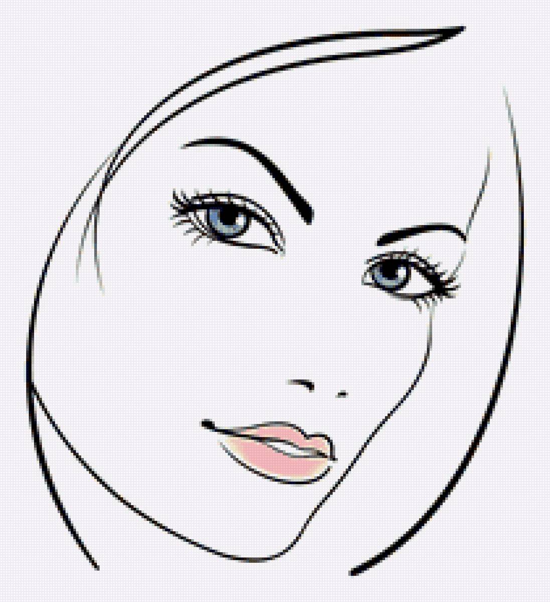 рисунок - портрет девушки - предпросмотр