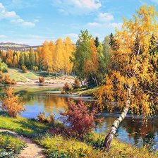 Схема вышивки «Осенний пейзаж /худ. Игорь Прищепа/»