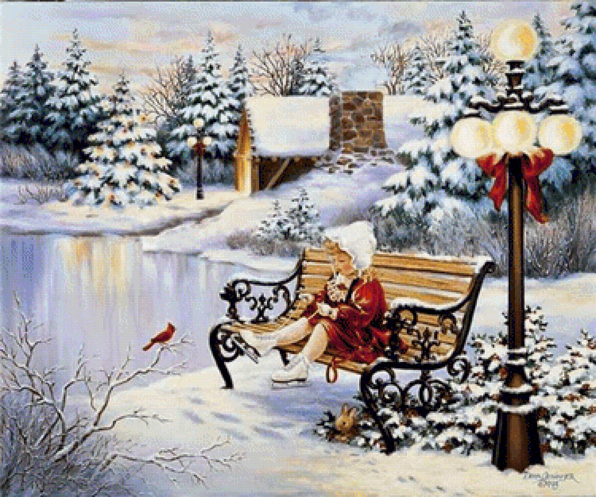 Christmas. - dona gelsinger paints.snowscenes.children. - предпросмотр