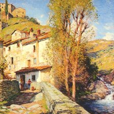 Схема вышивки «Уиллард Лерой Меткалф Старая мельница»