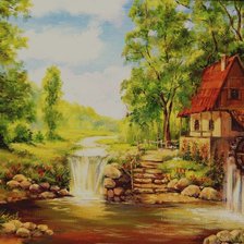 Схема вышивки «Старая мельница»