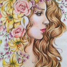 Схема вышивки «Девушка»